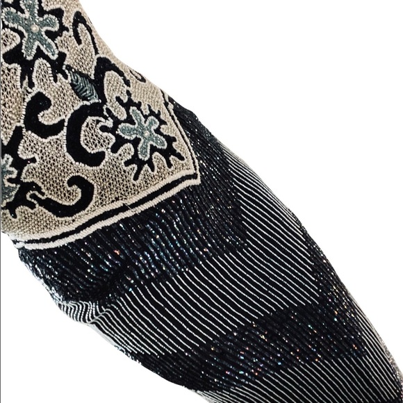 VINTAGE 80’s Hazar Beaded Glam Gown Dress size Small - Picture 8 of 8